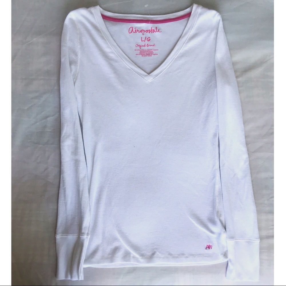 Aeropostale White Long Sleeve Shirt